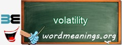 WordMeaning blackboard for volatility